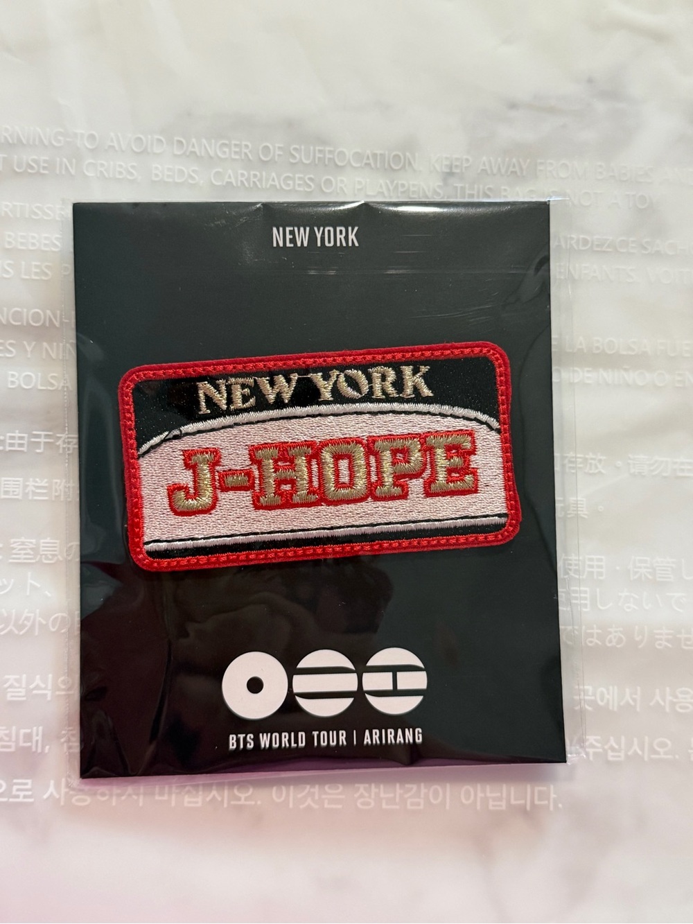 BTS J-HOPE Arirang New York City-NYC Pop Up Patch brand new